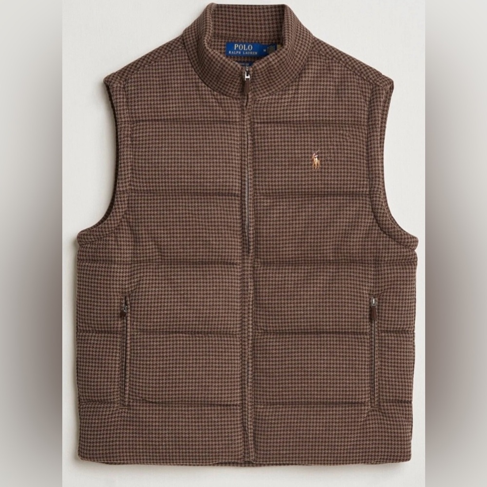 NWT Polo Ralph Lauren Brown Tan
HOUNDSTOOTH Double Knit
Quilted Puffer Vest